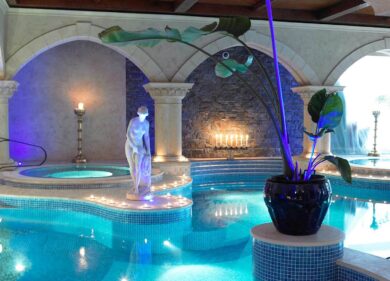 Indoor roman-inspired vitality pool at Muckross Park Hotel Spa.