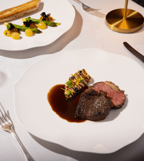Fine dining tasting menu featuring Irish beef and seasonal fish at Yew Tree Restaurant